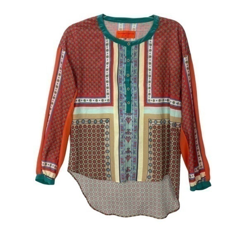 Clover Canyon‎ Lightweight Multicolored Printed Long Sleeve Blouse
